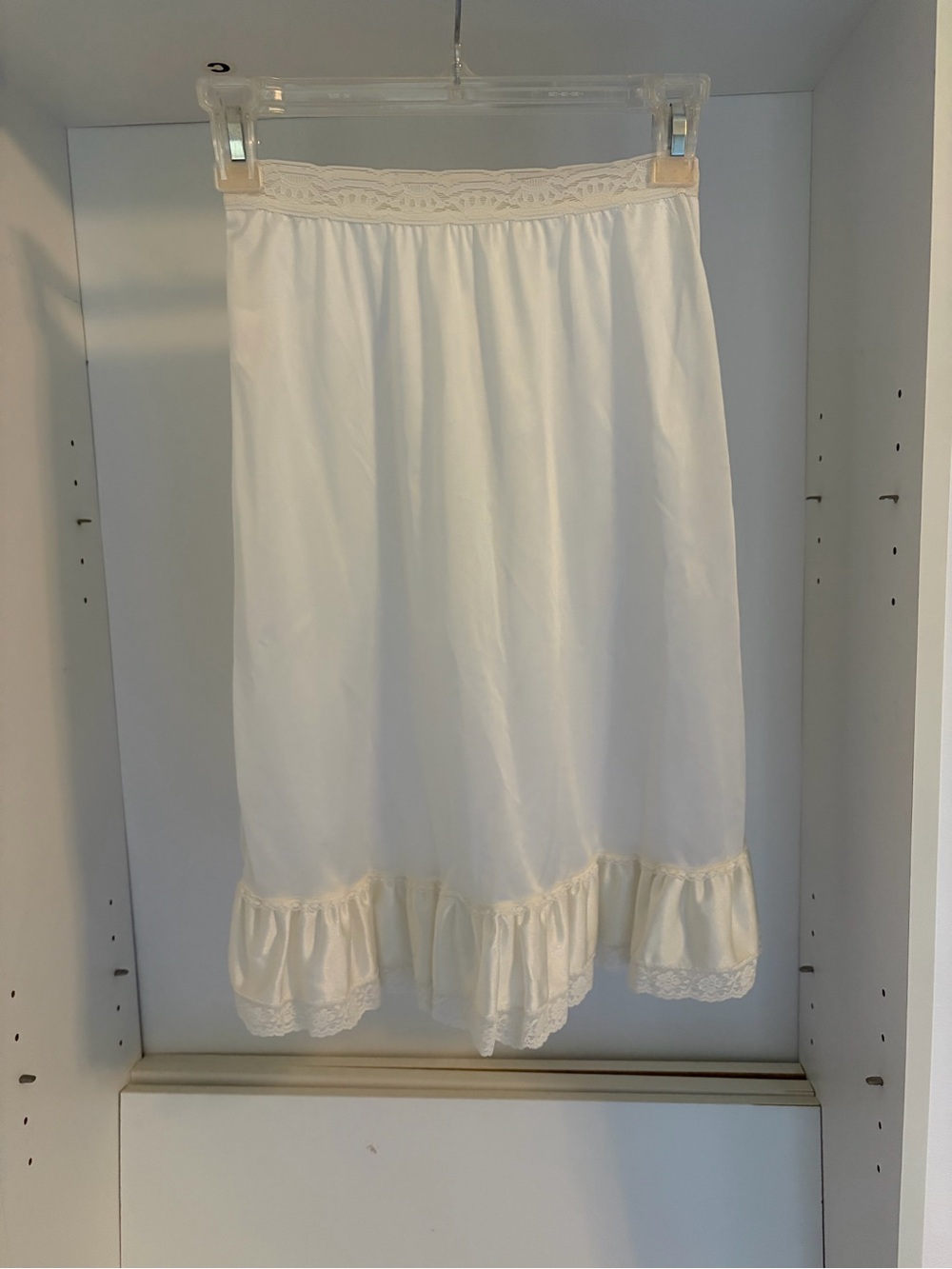 Classic White Half Slip with Lace Trim